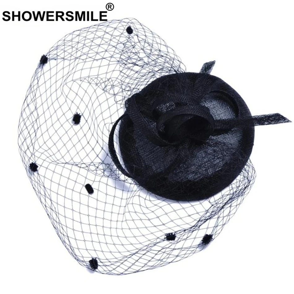 

New Design Black Bride Hat for Party Fedoras Cap Women Linen Beige Wedding Net Hat Ladies Grace Cocktail Elegant Pillbox Hats