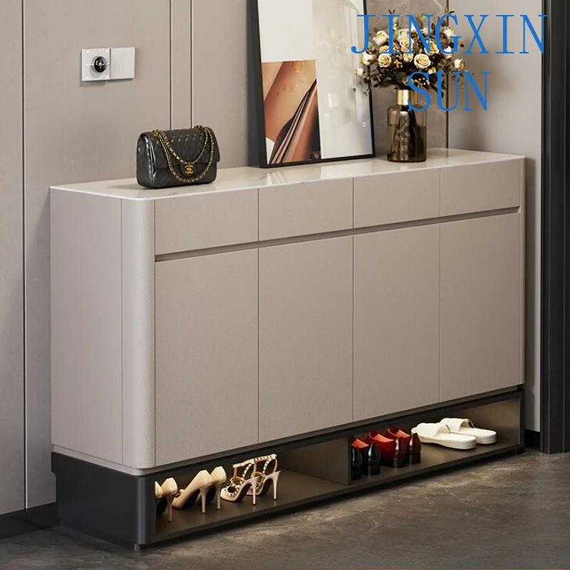 Simple modern rock slab countertop large capacity locker multi-function storage cabinet Makeup vanity Dressing table dressers