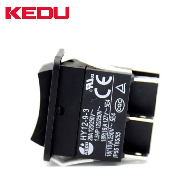 KEDU HY12-9-3 6 Pins Industrial Electric Rocker Switch 125/250 V Push Button Switch ON-OFF-ON Power Switch