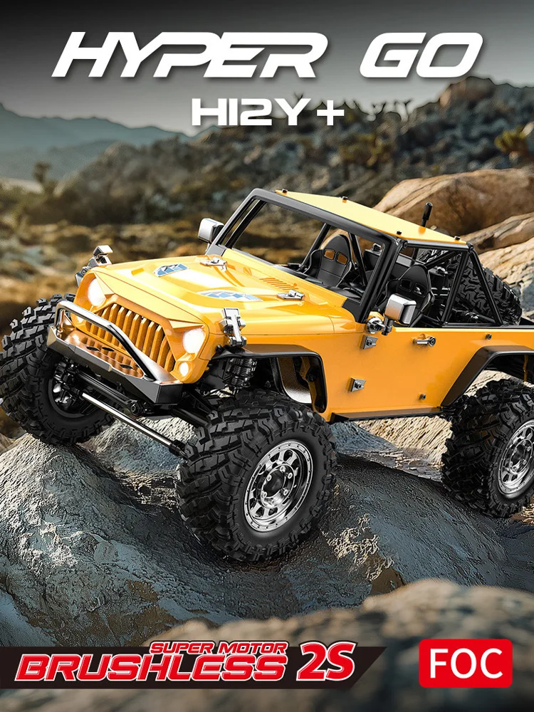 Hyper Go MJX H12Y + 1:12 4WD RC Carro Profissional Off-Road Racing 12km/H Motor Brushless Sensored 2.4G Controle Remoto Profissional RC Carro de Escalada Caminhão