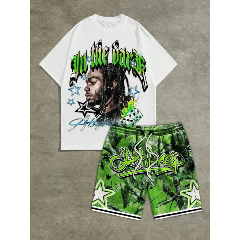 Tracksuit Men Summer Clothing Workout Set Male Clothes for Man 2 Piece Outfit Set Ensembles De Sport T Shirt for Man Short Sets