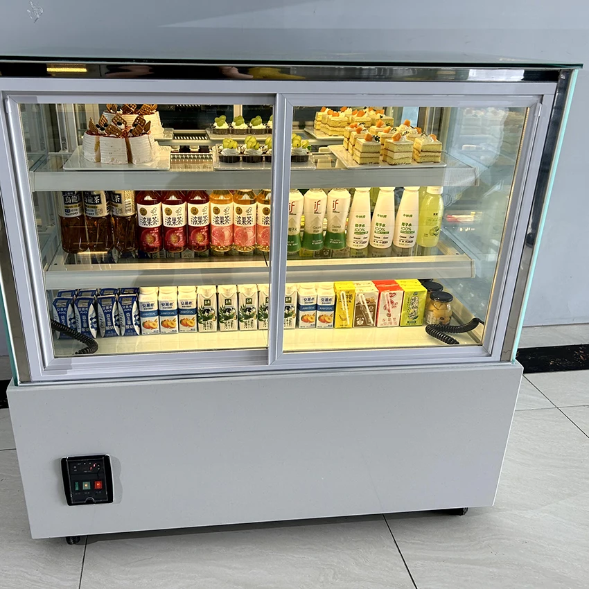Commercial Supermarket Cake Display Cooler  Glass Door Refrigeration Equipment Dessert Shop Cake Fruit Refrigeration Showcase