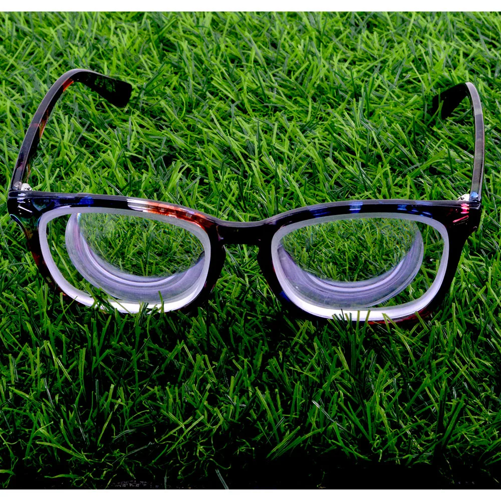 Square Blue Flower Hand Made Eyeframe High Myopia Myopic Myodisc Goc Glasses -11D -12D -13D To -20d