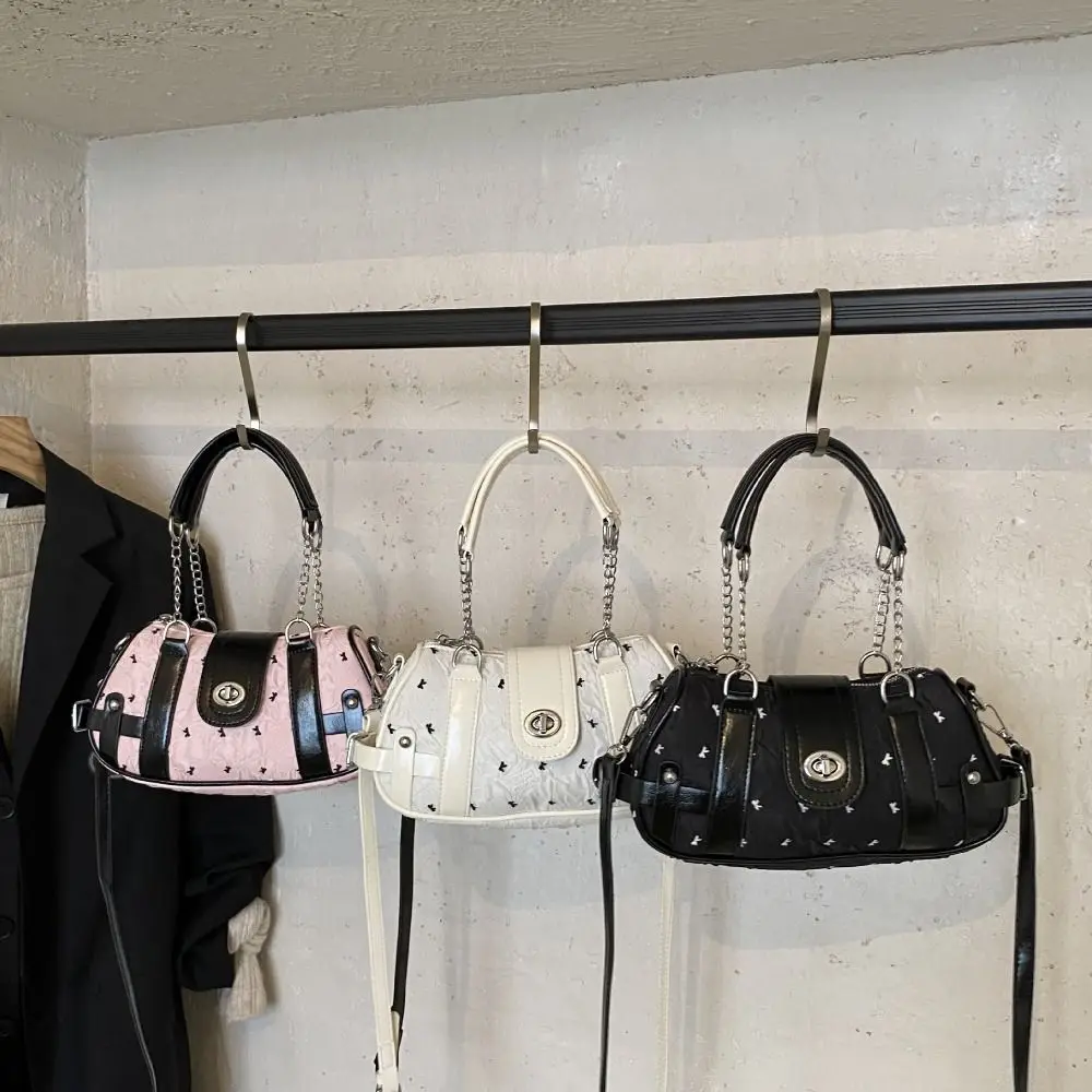 

Simple Y2K Retro Shoulder Bag Bow Cloth Armpit Bag Handbag Korean Vintage Underarm Bag Girls