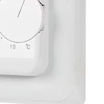 Mechanical Room Thermostat with Rotary Knob LED Indicator Dual Sensors AC 110-220V Flame Resistant PC White 86x86x50mm