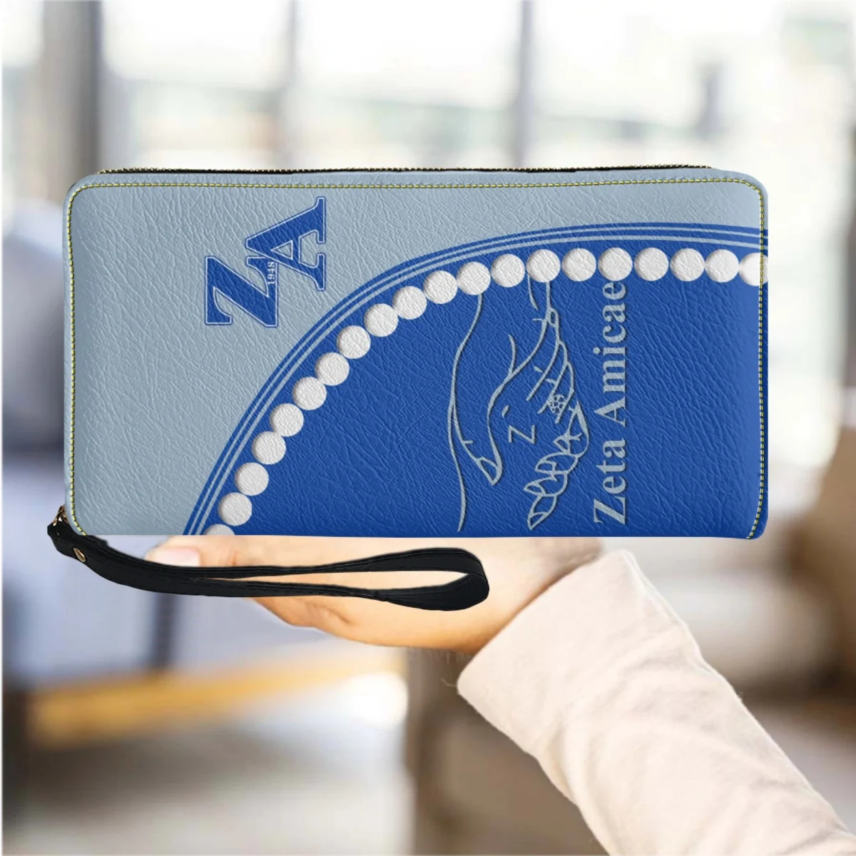 

Zeta Amicae Clutch Purse Luxury Long Wallet Friends of Zeta Fashion Women Wallets Long PU Leather Female Customize Zip Purse