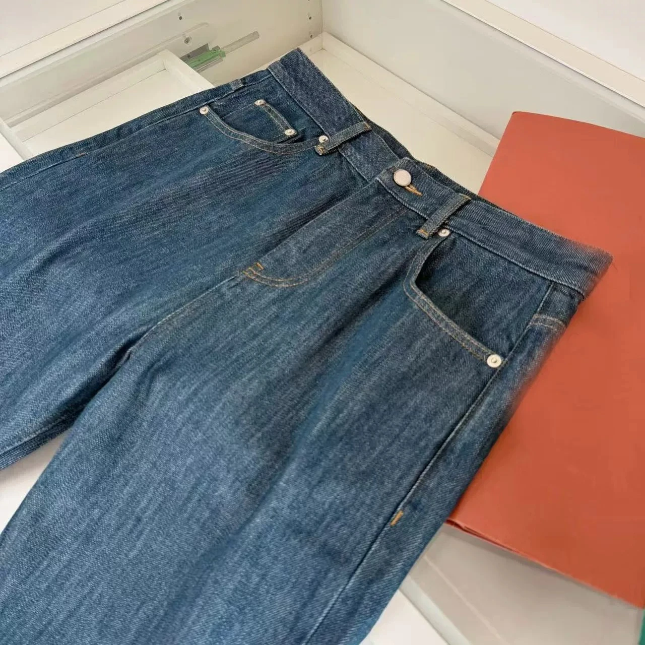 Italian LP embroidery old money style men's casual simple straight jeans