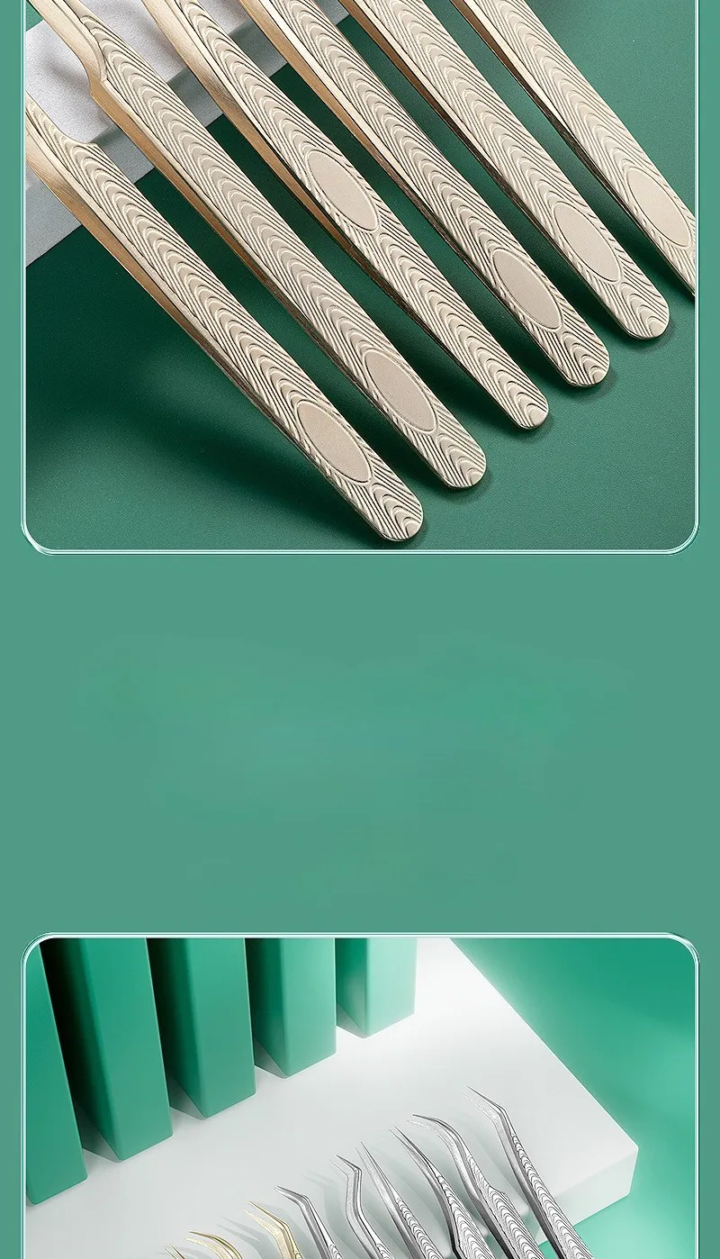 MARIA SASHA Pinzette für Wimpernverlängerung, Bürste mit Edelstahl-Faserspitzen für Make-up-Tools – Detail 5