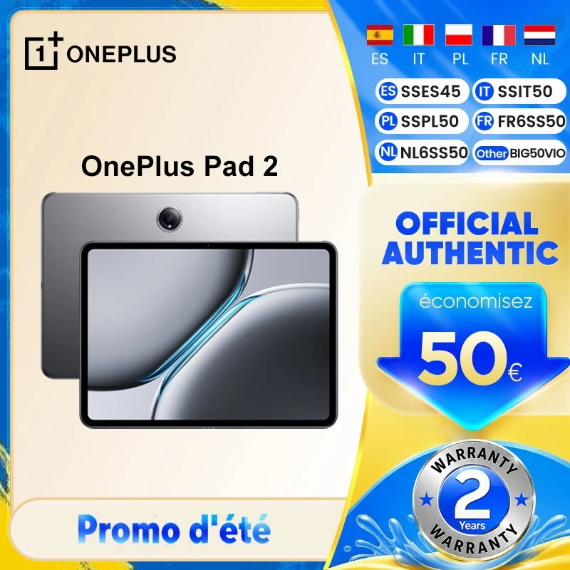 Global Version OnePlus Pad 2 Snapdragon 8 Gen 3 16GB+512GB Stroage 12.1'' 144Hz Screen 67W SUPERVOOC 13MP Camera OS 14.1Android