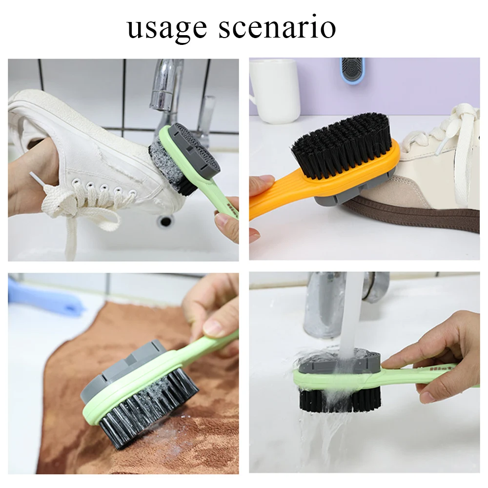 Long Handle Double-Sided Boot Cleaner Rubber Eraser Set Cleaning Brush For Suede Nubuck Boot Soft Bristled Shoes Brush Shoe Care