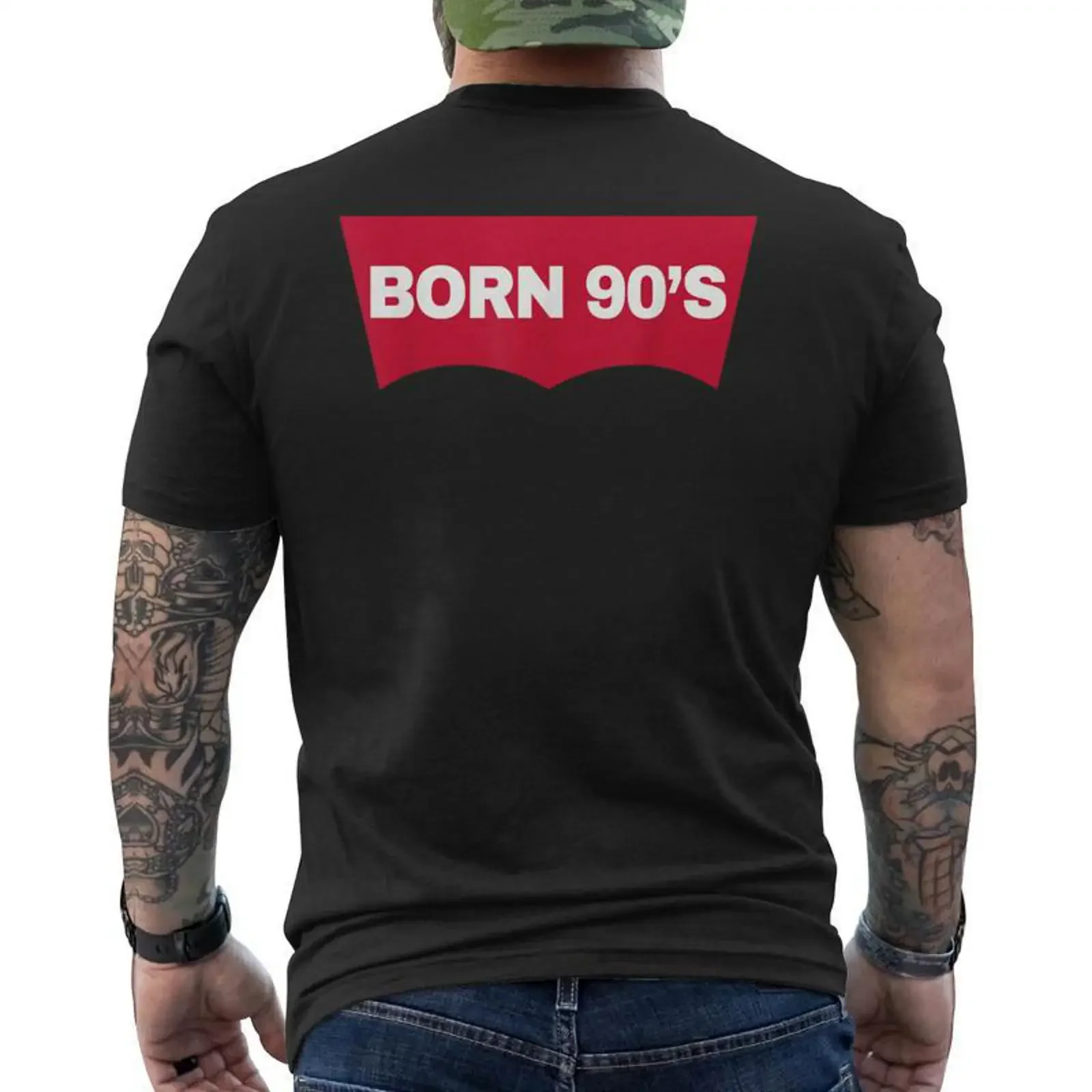 Born In 90'S Rétrointage Cool T shirt imprimé au dos Cadeauxyz vintage Washed graphic Breathable Casual fashion Unisex