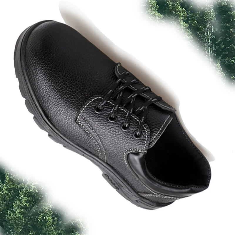 Sapatos De Couro De Proteção Do Trabalho, Anti Impacto, Punção Resistente ao Desgaste, Anti Slip Low Top, Sapatos de proteção respirável