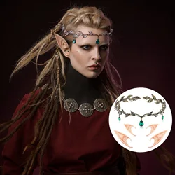 Fairy Tiara Women medieval Halloween Fairy Elf Ears headwear Fashion Party Masquerade Headwear Accessories For Lady