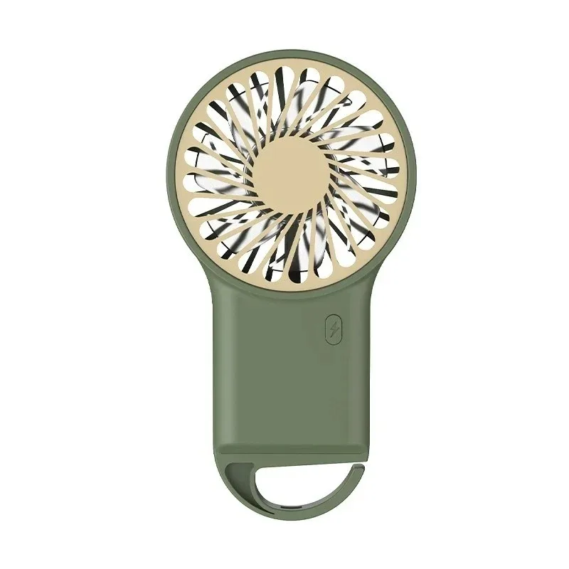 

Handheld desktop USB charging mini fan cartoon design with hook, suitable for outdoor hiking, home office use