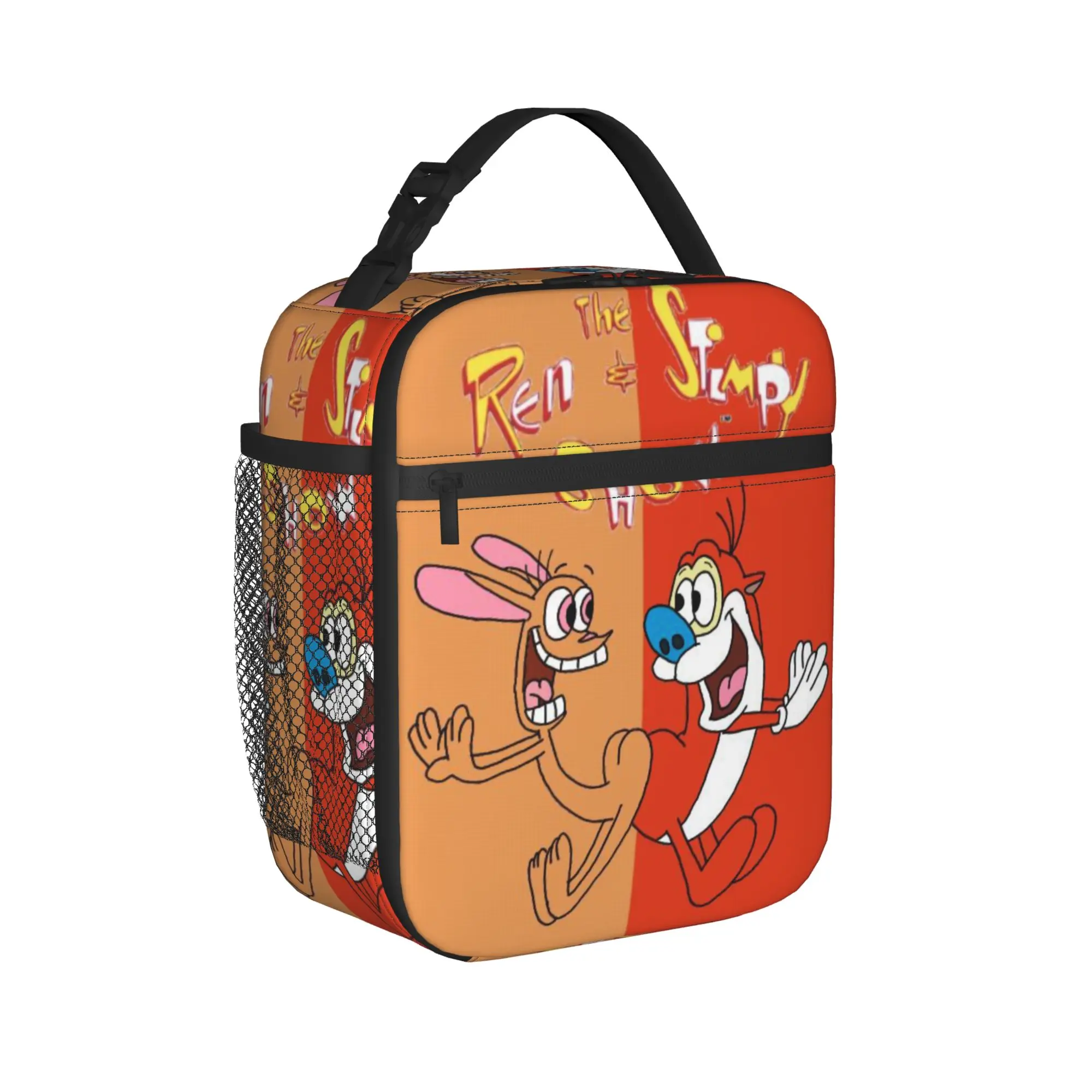 Duo Rucksack Ren & Stimpy  Insulated Lunch Bags for Men Women  Food Container Portable Cooler Thermal Lunch Boxes