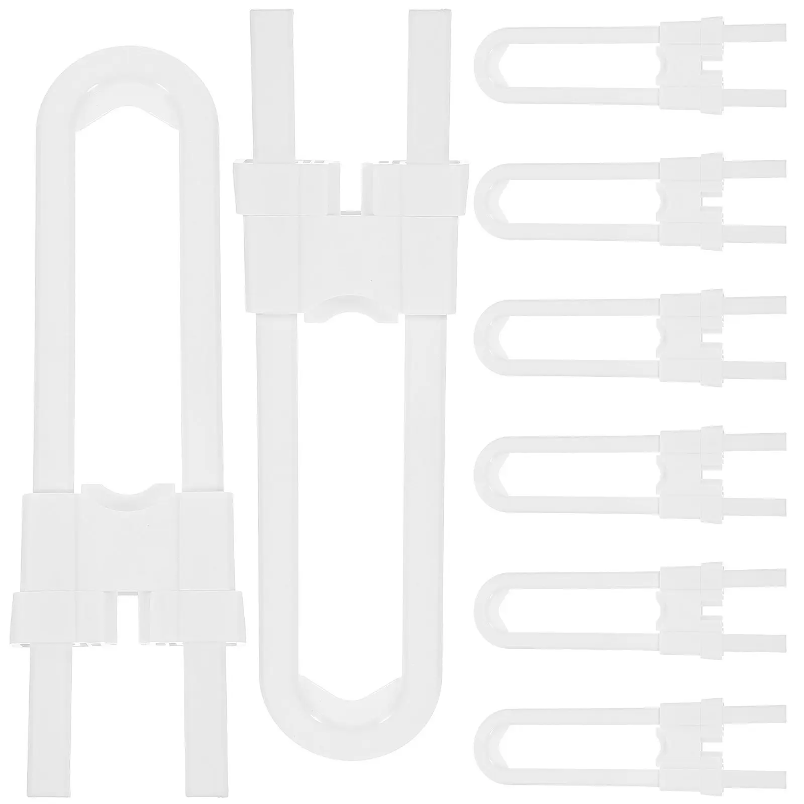8Pcs Adjustable Child Safety Lock Sliding Cabinet Lock U Shape Baby Proofing Latch for Drawers Cabinets Wardrobes Fridges Toilet
