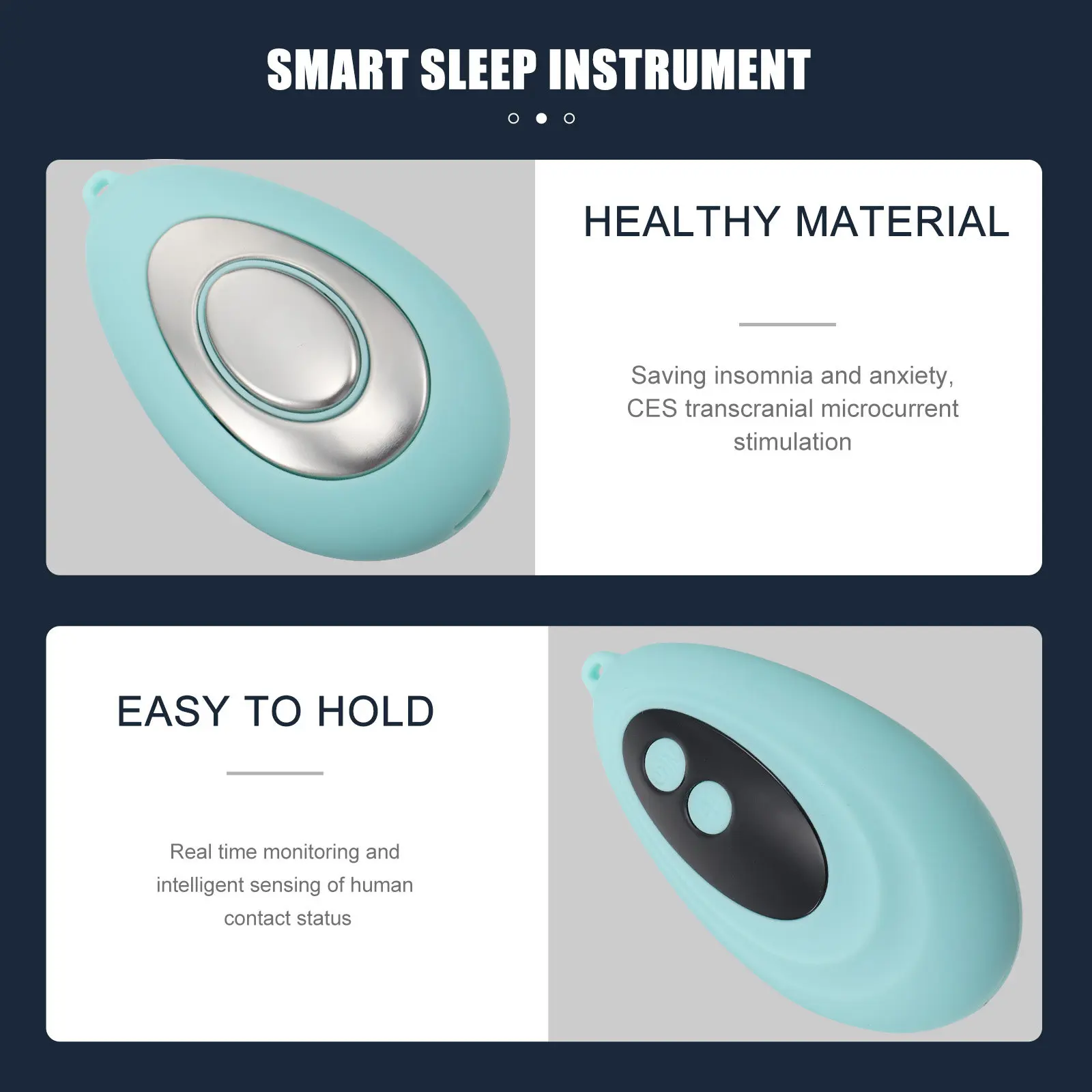 1Set Portable Handheld Sleep Instrument USB Charging Smart Sleep Device Improves Calming Brain Hand