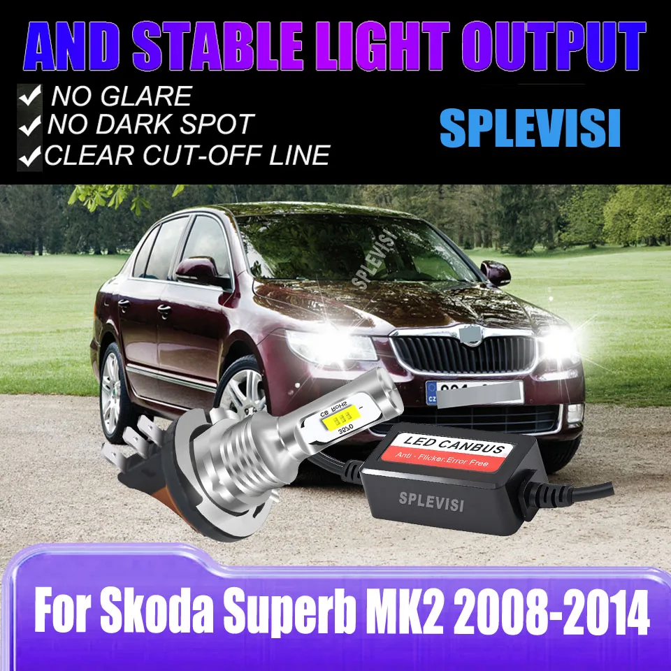 

H15 светодиодная лампа дальнего света DRL Canbus без ошибок ярко-белая лампа для Skoda Superb MK2 2008 2009 2010 2011 2012 2013 2014