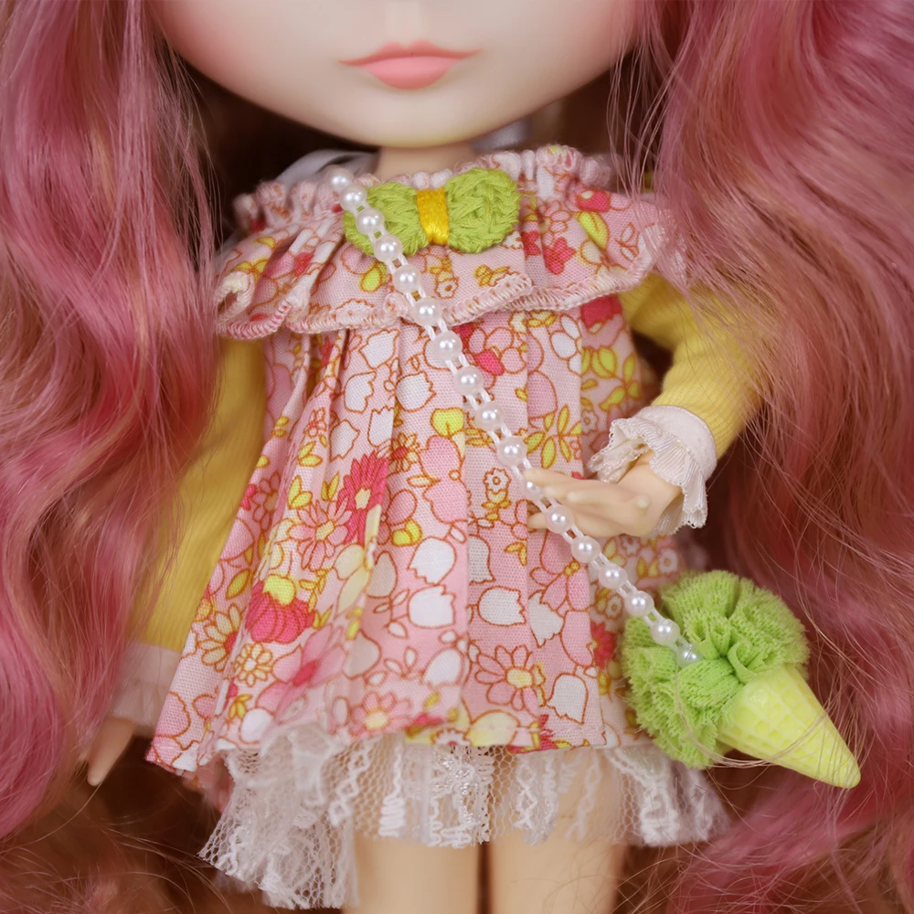 ICY DBS Blyth Doll ijzige kanten jurk schattige set inclusief hoed sokken BJD Ob24 anime meisjes