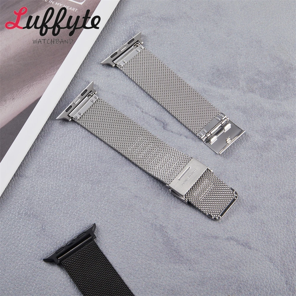 Mesh-Edelstahl-Uhrenarmband für Apple Watch 1–11 Ultra SE 3 2 1, verstellbares Armband für Iwatch 49/46/45/44/42/41/40/38 mm