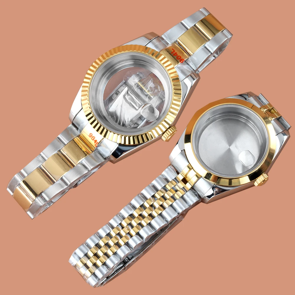 

NH35 36/39mm Stainless Steel Watch Case Jubilee/Oyster Bracelet For Seiko NH35 NH36 Automatic Movement 28.5mm Dial DATEJUST Case
