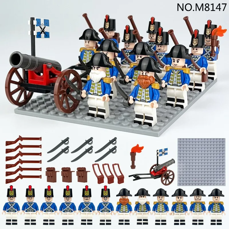 

M8147 Royal Navy miniature beauty high school ancient soldier accessories cannon small particles building block toy wholesale