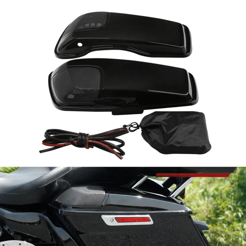 Tapas de alforja para motocicleta, recortes de altavoz para Harley Touring Road Glide, FLT, FLH, FLHTCU, 2014-2024, 2019