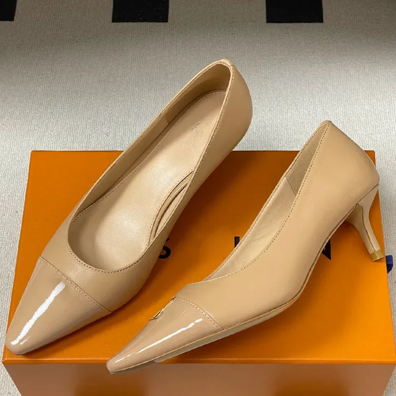 

Designer Color Blocked Letter High Heeled Sandals Womens Classic Patent Leather High Heeled Shoes Ladie Fashion Runway Pointed p