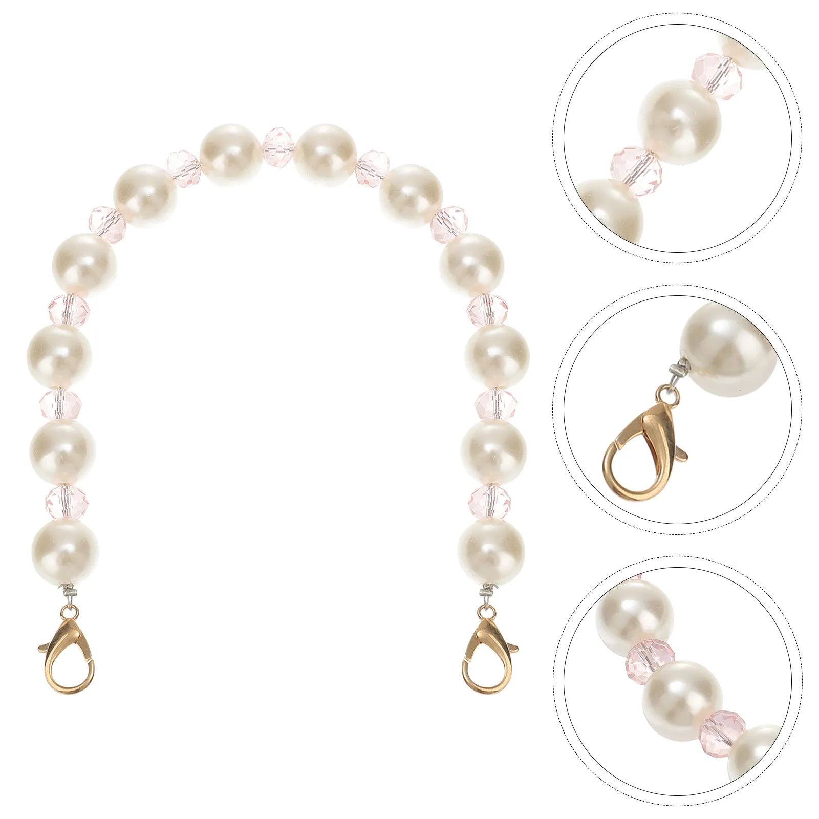 1Pcs Pearl Bag Chain for Handbag Purse Suitcase Replacement Strap Pearl Handbag Chains Fashion Accessory Metal Plastic Long Life