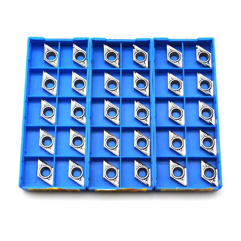 10PCS DCGT070202 DCGT070204 DCGT11T302 DCGT11T304 DCGT11T308 AK H01 카바이드 인서트 알루미늄 용 CNC 선반 커터 터닝 도구