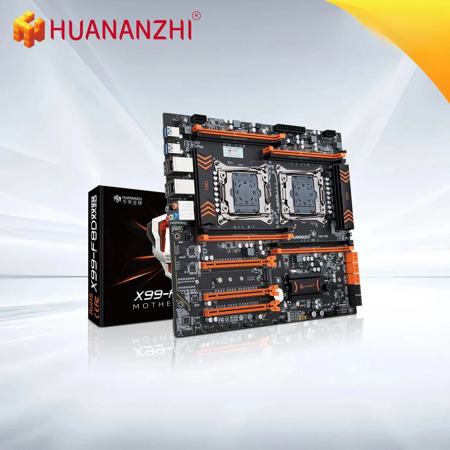 HUANANZHI X99 F8D LGA 2011-3 XEON X99 Motherboard Combo kit support Intel Dual CPU E5 2680 2695 2667 2696 V3 V4 DDR4 RECC NVME view 2