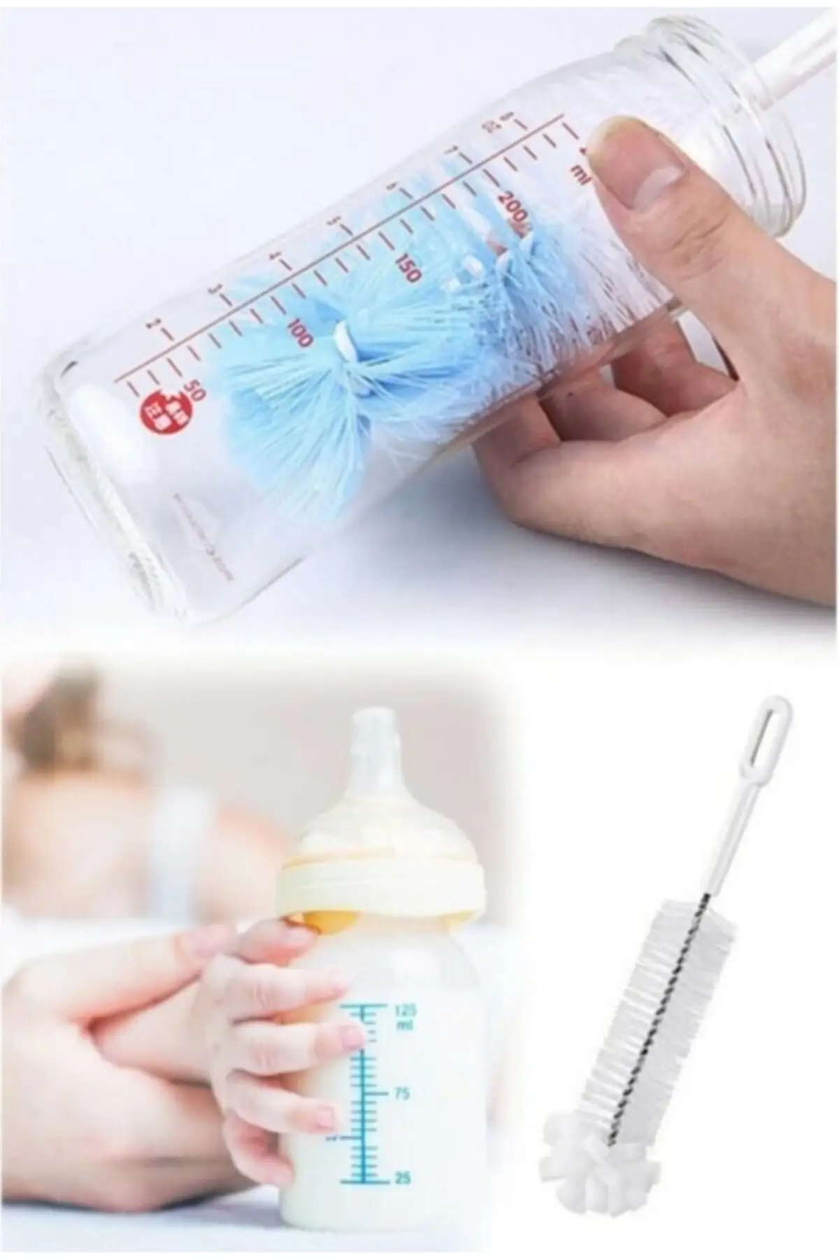 Baby Bottle Cleaning Brush, Flexible, Sensitive And Long-lasting Hygienic Baby Bottle And Bottle Cleaning Brush accessory