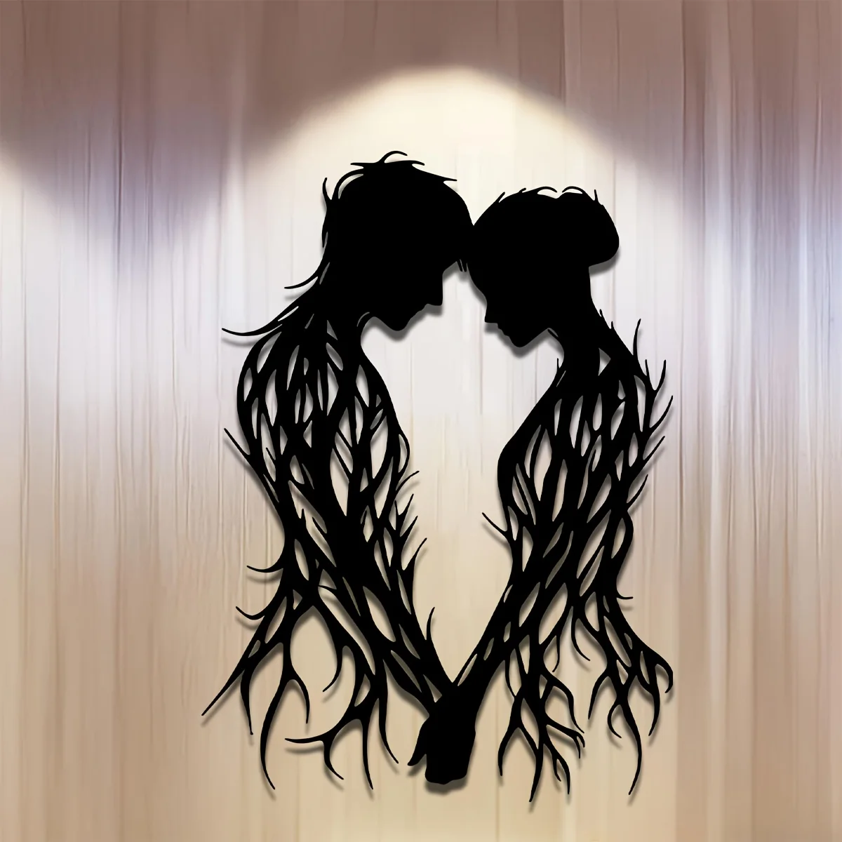 Couple in Love Metal Art Wall Decoration | Iron Wall Sculpture, Wall Mount, Art Deco Style, Ideal for Home, Patio, Balcony