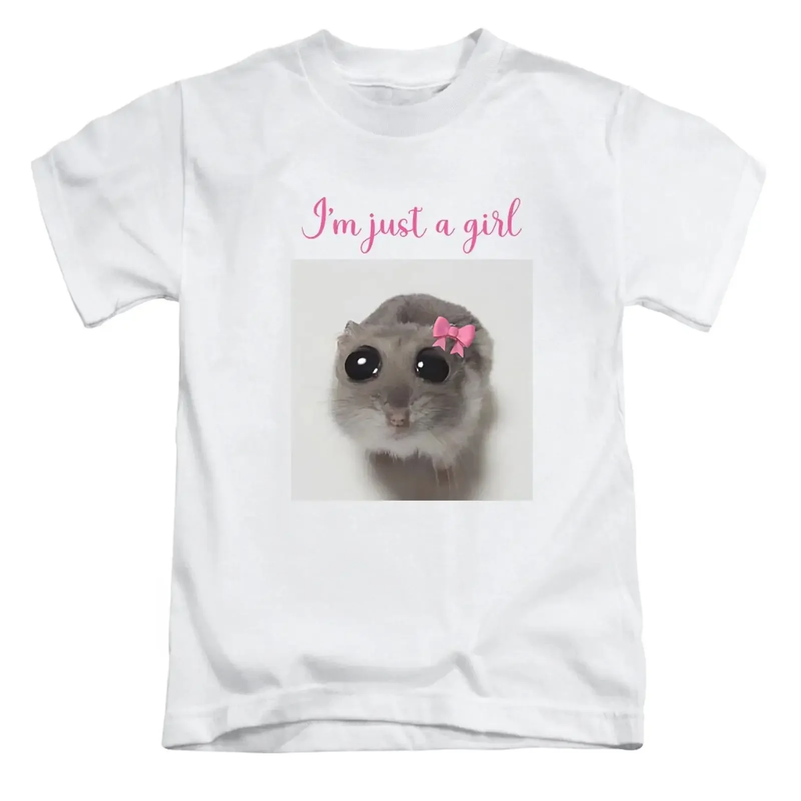 T Shirt I'm Just A Girl Sad Hamster Erwachsene lustig Top Geschenk Neu vintage Washed Comfortable designer clothes Stretched