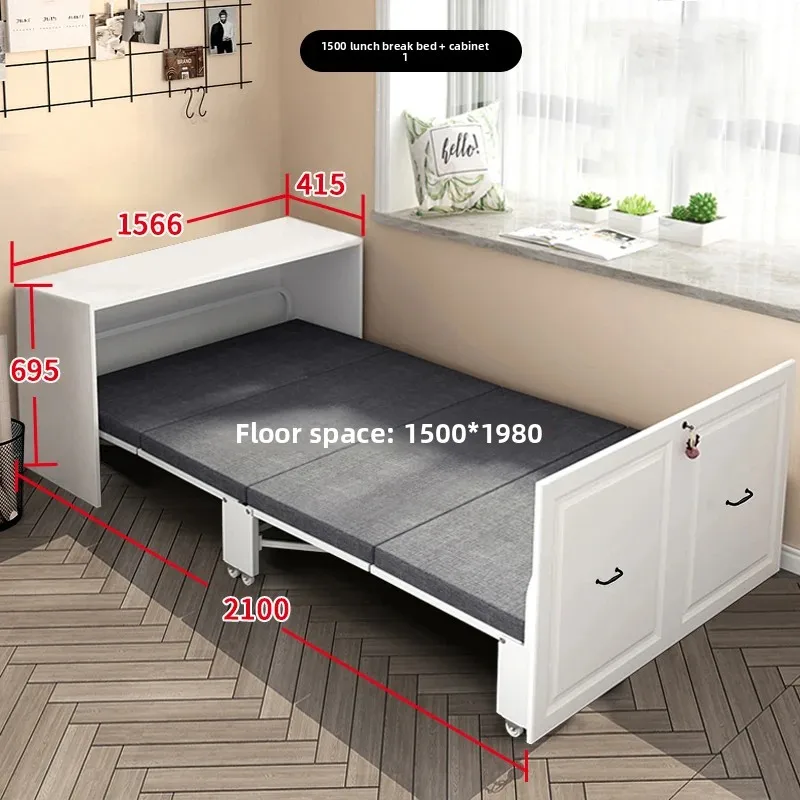 Multifunctional Study Living Room Invisible Bed Cabinet Desk Bookcase Integrated Dual-Purpose Balcony Folding Bed Retractable image 3