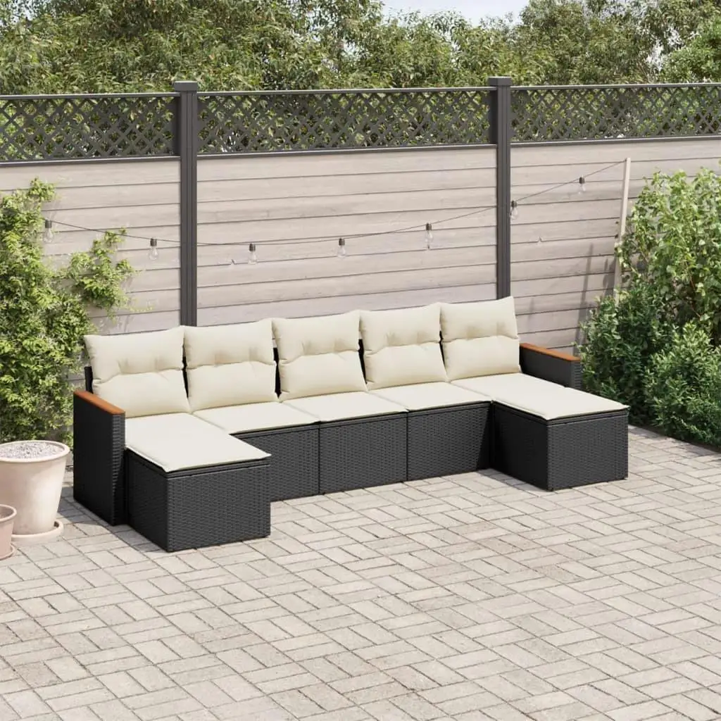 

Cozy Black and Cream White Garden Sofa Set Outdoor Patio Furniture Comfortable Seating for Home and Garden Use