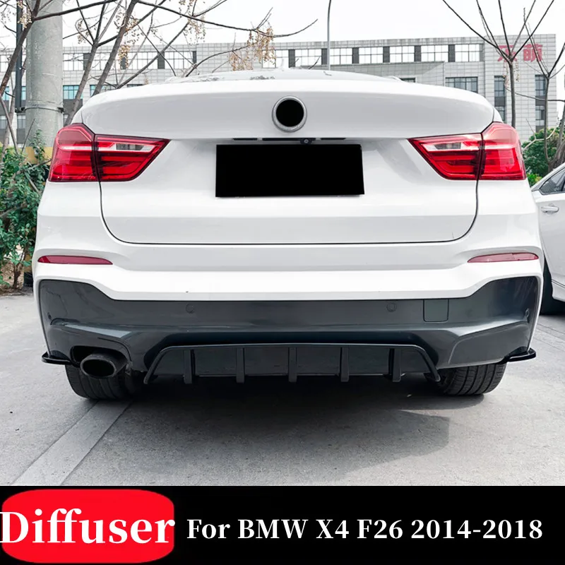 

For BMW X4 F26 M Sport 2014-2018 Monjaro Rear Bumper Diffuser Splitter Chin Spoiler Exhaust Pipe Bodykit Car Tuning Accessories