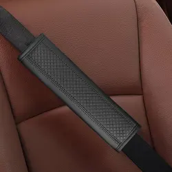 Red Black Blue Beige Grey Winered Universal Car Accessories Seat Belt Pu Leather Safety Shoulder Cover Breathable Protection
