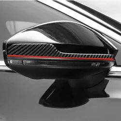 2 Pieces Black Carbon Friber Rear Mirrors Cover Pretective Pad Stickers for Audi A6L A7 A8L 2019 2020 2021 2022 2023 2024