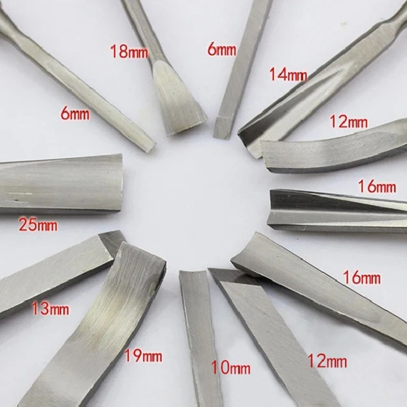 12 piezas de herramientas de tallado, juego de cuchillos de talla manual, juego de herramientas de tallado profesional, juego de cinceles con mango de madera