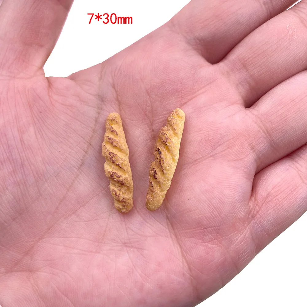 10Piece Flat Back Resin Cabochon Artificial Miniature Fake Food Bread Flat Back DIY Embellishment Scrapbooking Decoration:7*30mm