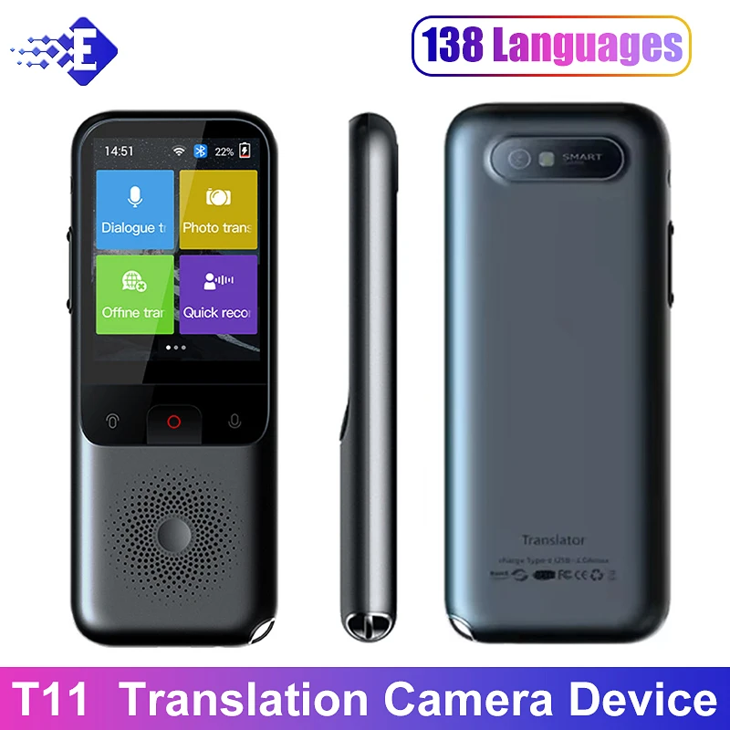 Translation Camera Device T11 Real-Time Smart Voice Photo Translator 1500mA 138 Languages Portable Text Voice Translator