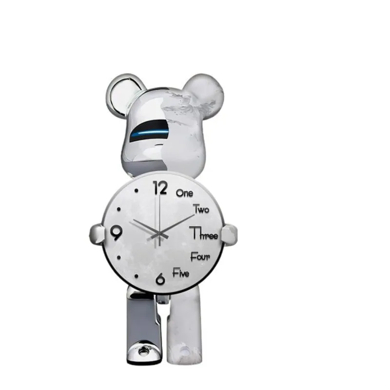 Violent Bear LED Light Scratch resistant and Wear resistant LCD Film Wall Hanging Clock Modern Simple Clock Decoration Painting