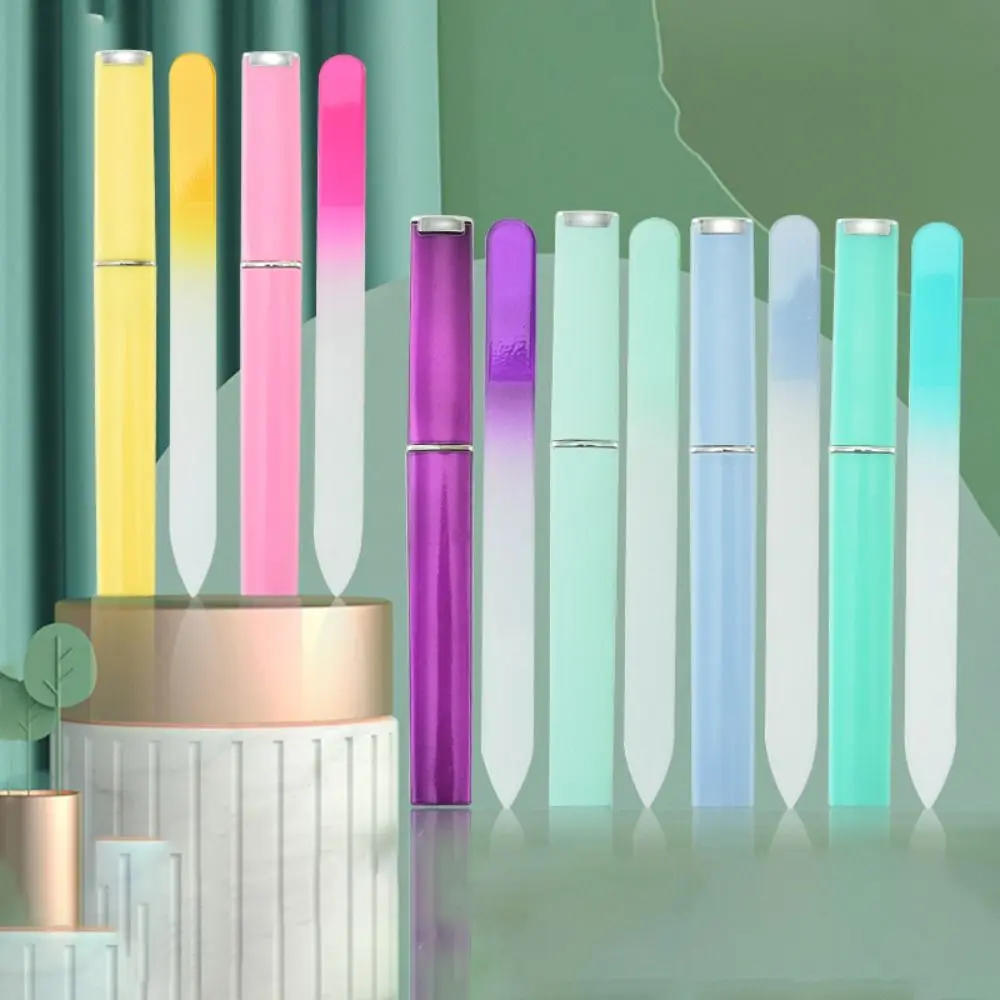 Gezandstraald gekleurd kristalglas nagelvijlbuffer Duurzaam tweekleurig gradiëntkristalvijl aan beide zijden verkrijgbaar Multifunctioneel