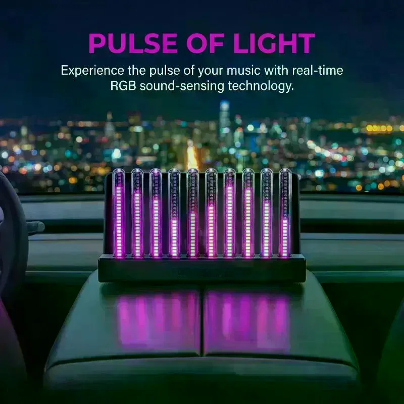 Car RGB Pickup Light Dynamic Gradient Sound Control Light Universal Air Vent Dashboard Car Interior Ornament Auto Interior Light