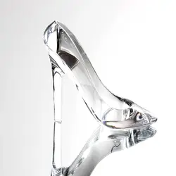 Acrylic Cinderellas Crystal Shoes Kids Birthday Gift Home Decor Crafts High-heeled Shoes Wedding Figurines Miniatures Ornament