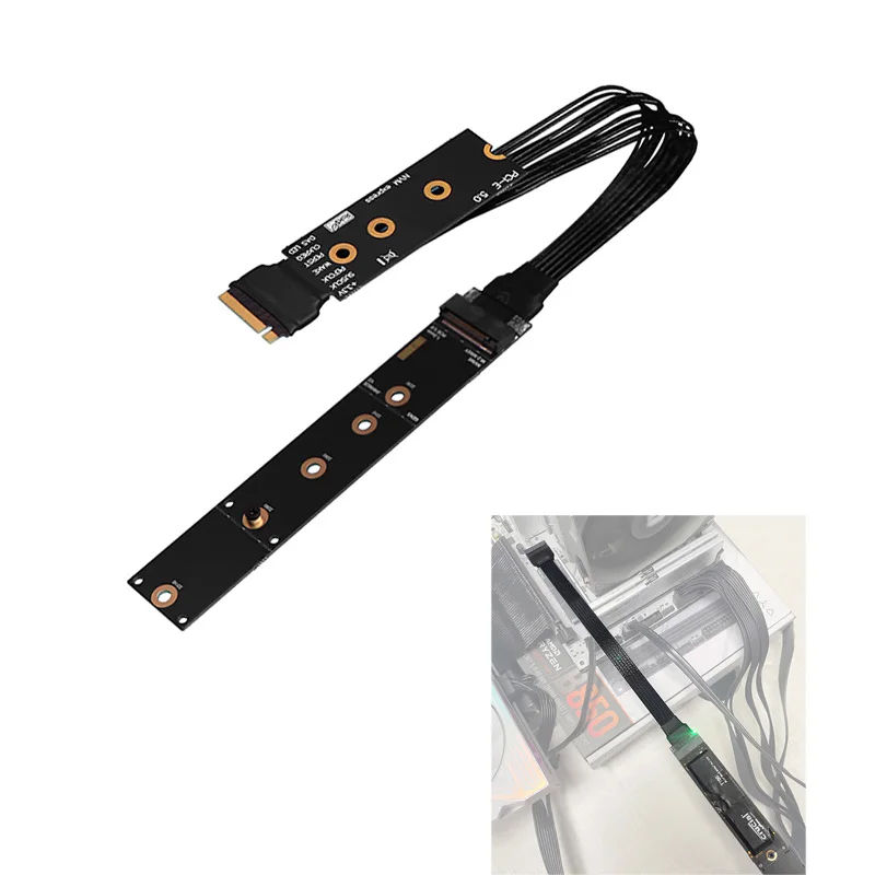 

Кабель-адаптер SSD PCIe 5,0 X4 GEN5, удлинительный кабель M.2 2280 22110 NVME SSD, посеребренный высокоскоростной кабель