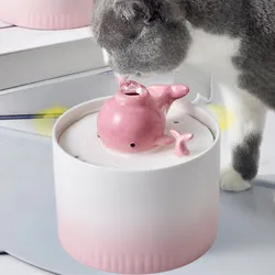 Ceramic Water Fountain For Cats, Drinking Bowl, Pet Water Dispenser,dog Drinker, Pink Cats Drinking Bowls 1l Pet Supplies