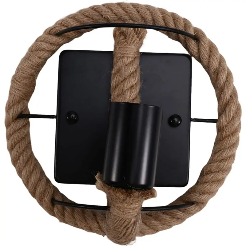 A98E-Vintage Wall Lamp American Rope Industrial Lamp Personality Bar Iron Wall Lamp Loft Aisles Wall Lights(No Light Source)