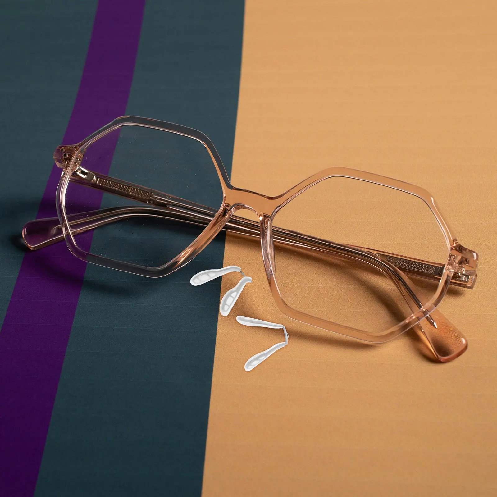 2Pcs Metal Anti Nose Pad For Eyeglass Repair Bridge Soft Silicone-wrapped Fit Anti- Support